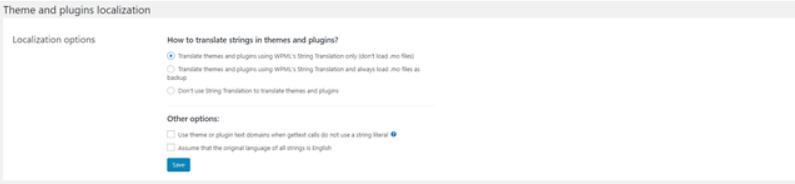 theme and plugins localization