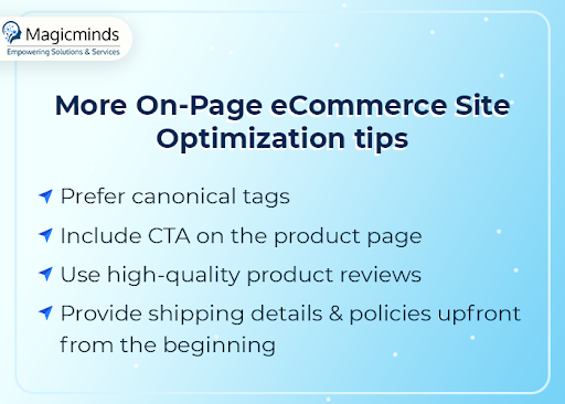 on page ecommerce site optimization